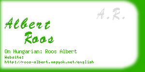 albert roos business card
